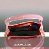 Small pink silicone sling bag, mini purse, handbags for kids, with zipper, pocket, 3 sections