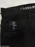 Zed Black denim jeans for men, full stretch, premium quality - size 28 (waist 28in, length 41in)