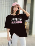 Women Printed, Typography Round Neck Cotton Blend T-Shirt | Women's Babe Printed Oversize T-shirt | Typographic Print Loose Fit Round-Neck T-Shirt