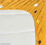 HAASYA Premium Cotton Elastic Fitted Bedsheets with 2 Pillow Covers | Double Bed with All Around Elastic 210 TC Super soft | for 78x72+10 Mattres, ColorYellow