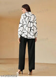 Classy crepe tops and bottoms for women, Indian-made fashion set with long sleeves