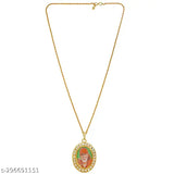 Gold-plated brass Shirdi Sai baba photo pendant, 2" x 1.25", CZ studded