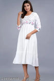 Embroidery work Rayon kurti, S-XXL sizes in pink, blue, white, red, yellow; Indian handcrafted traditional clothing