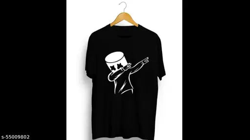 Men's trendy cotton T-shirt, printed with stylish design, short sleeves, size L (40in chest, 29in length)