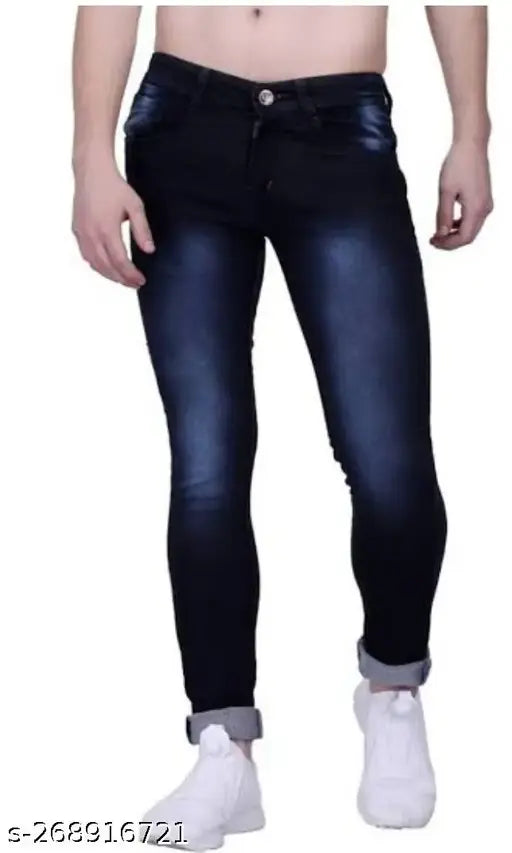 Denim dyed/washed attractive mens jeans, smart fitting for modern wardrobe