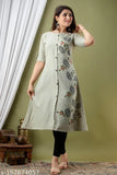 Designer slub cotton printed half-sleeve Anarkali dress for women & girls, ideal for festive parties in India