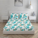 Glace Cotton floral double bedsheet by Nyra Home, 90x100 inches with 6-inch mattress, ideal for summer adult use, comes with 2 pillow covers