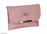 A pink clutch with a zipper, designed as womens party wear and suitable for marriages