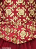 Maroon net hi-low party dress for girls aged 1-2 years, embellished design, Indian origin