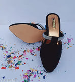 Velvet bantu design sandals with diamond block heels, luxury women's footwear on display