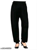 Black relaxed fit harem pants for women