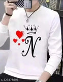 Printed polycotton long-sleeve men's T-shirt by KITTO FASHION, size S (Chest 34in, Length 26in)
