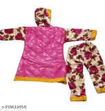 Wool girls western dress, long sleeves, printed net pattern, size 0-1 years, Indian origin