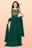 Green embroidery Gujarati designer kurta set