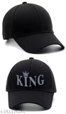 Indian-origin men's and boys' baseball caps pack, featuring plain cotton base cap and 3D rubber printed King cap