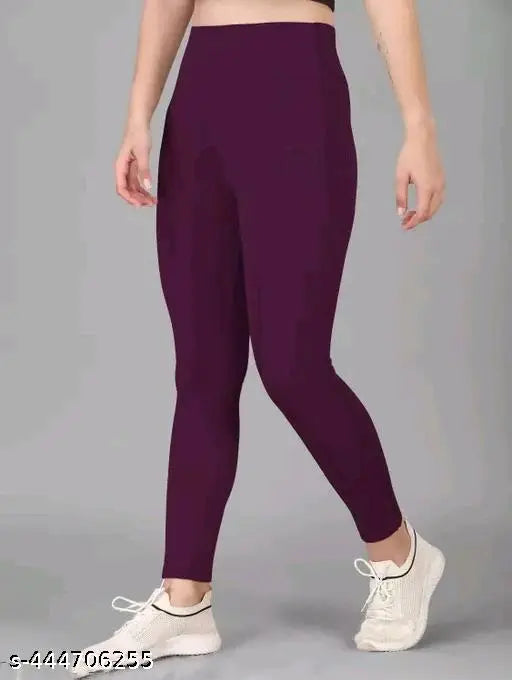 Grey and spandex Earth oy women's active bottomwear gym leggings - perfect for yoga, dance, running, or casual activity