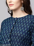 Printed cotton women's kurta palazzo set - Casual ethnic wear in India, three-quarter sleeve rayon kurtas & cotton palazzos