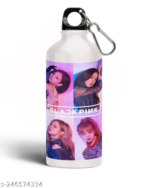 Black Pink Printed Aluminium Sipper Bottle (750ml), DC Brand, music band lover's gifting option, aluminum sipper bottle with glossy finish and beautiful design