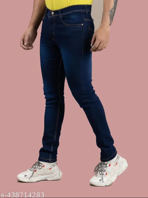 Denim men's jeans solid, high-quality, affordable, sized 28-42in from India