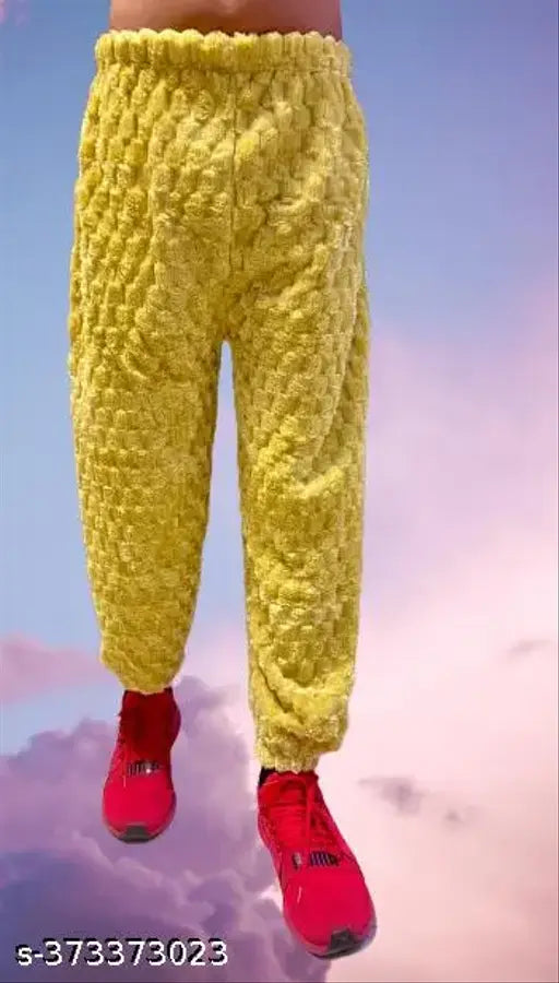 Ladies' winter fleece wool bottoms, yellow