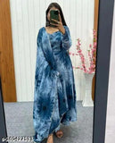 Classic Georgette Anarkali Long Gown, printed combo, available in multiple sizes from S to XXXL, designer gown for women, India-origin