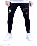 Men's black printed funky jeans, high-quality denim, versatile style and fit