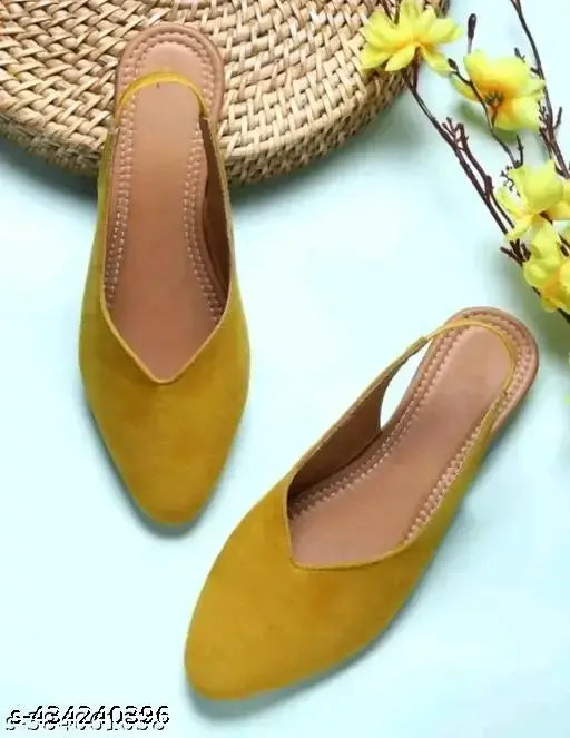 Yellow synthetic leather slip-on half cut Bally, solid net pattern, Indian origin