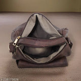 Glossy sling bag for women, dark brown leather, adjustable shoulder strap