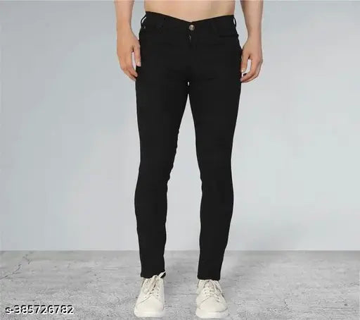 Mens black denim slimfit stretchable jeans, versatile style and exceptional value