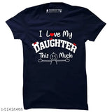 Cotton RAINBOWTEES men's I love my DAUGHTER shirt, colorful print on short-sleeved regular fit tee, size S (38in chest)