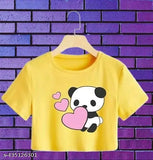 Short-sleeve printed cotton blend women's party T-shirt, vibrant design, various sizes available