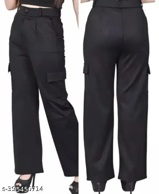 Cotton blend self-design fancy pants, elegant women's apparel in multiple sizes (26, 28/waist 28in, length 36in; 30/waist 30in, length 36in; 32/waist 32in, length 37in; 34/waist 34in, length 37in). Made in India