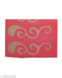 Georgette print peach saree with gold border