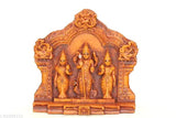 Golden Polymarble Murugan Valli Devayani wooden style statue, highly detailed Indian god idol (6cm x 5cm x 2cm) for living room decor