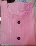 Pink striped cotton kurti palazzo, trendy ensemble for women's casual or formal wear, made in India