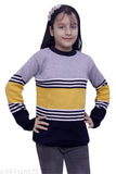 Litton yellow woolen sweater, long-sleeved colorblocked design for kids (India)
