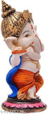 Poly resin decorative Ganesha for pooja room, home office, meditation - 10cm x 12cm x 10cm, Indian handicraft artifact showpiece
