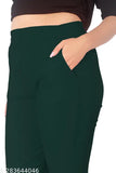 Women's and girls classy cotton Lycra ankle-length trousers (pack of 2), solid color, available in various sizes from 28 to 42
