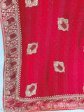 Vichitra silk Jalak saree with embroidered blouse, traditional Indian clothing on display