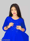 Embellished net anarkali gown for young girls, sizes 5-16 years, Indian kids party wear