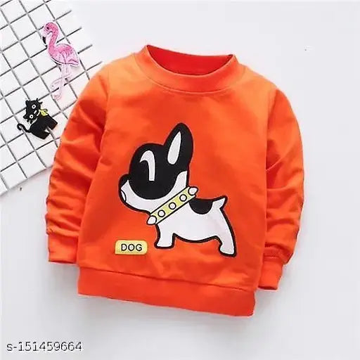 Gold and rust printed polycotton full sleeve round neck sweasthirts for kids (pack of 2) - classic winter wear for boys & girls