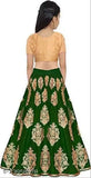 Taffeta silk kids lehenga choli set for party wear, embroidered with short sleeves, 8-9 years size