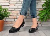 Synthetic leather mojaris, Stylies Bellies in solid pattern for slip-on comfort (IND sizes: 3, 4, 5, 6, 7, 8)
