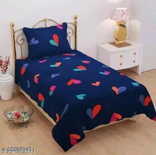 ChocoCreation Glace microfiber single bedsheet 57*88, 140 thread count with king size pillow cover, Indian origin
