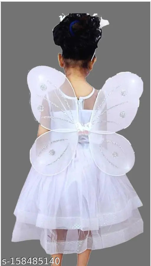 White lace tutu dress with butterfly wings
