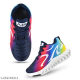 Black mesh kids running shoe