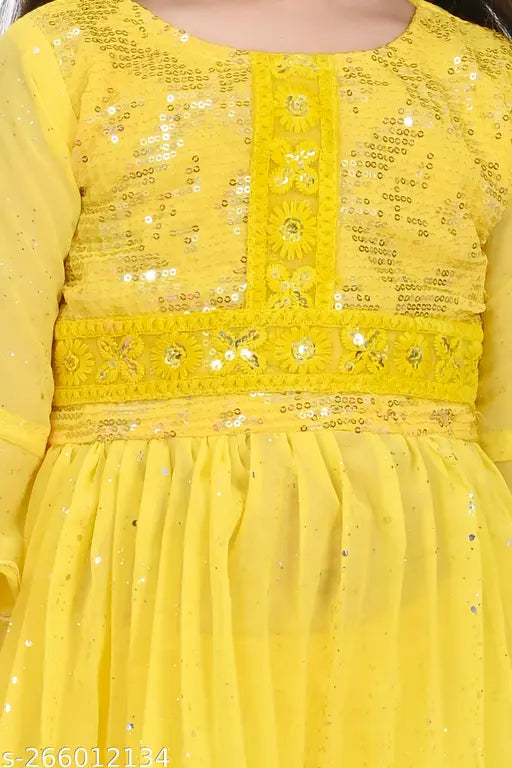 Embellished chiffon Anarkali kurta & Sarara set, 18-24 months, Indian ethnic wear for girls