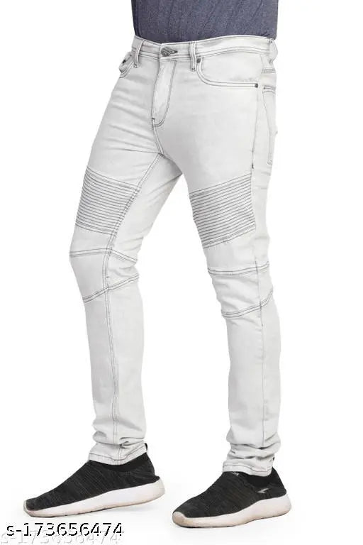 Light grey denim skinny jeans, solid pattern, size 32 (waist 33in, length 33in), made in India