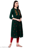 Rayon white patch embroidered kurti, solid combo, three-quarter sleeves by Janaknandini Crafts (India)