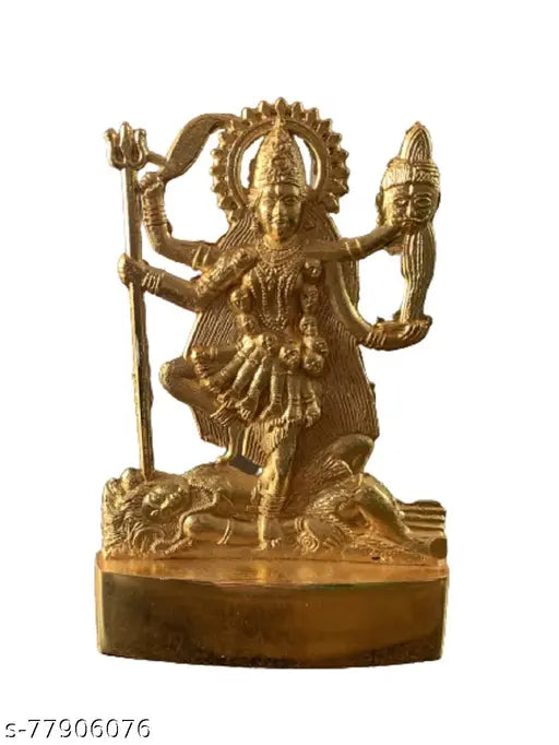 Brass Goddess Kali Mata statue, 11cm high, exudes positive spiritual energy, Indian decorative showpiece